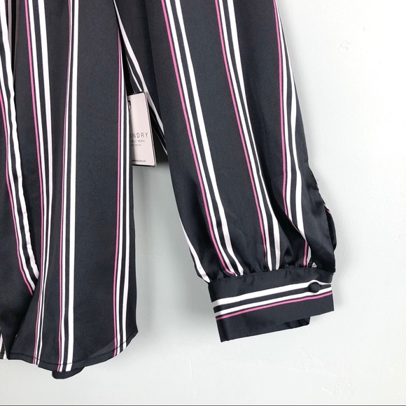 Laundry by Shelli Segal Striped Tie Front Blouse - Picture 7 of 13